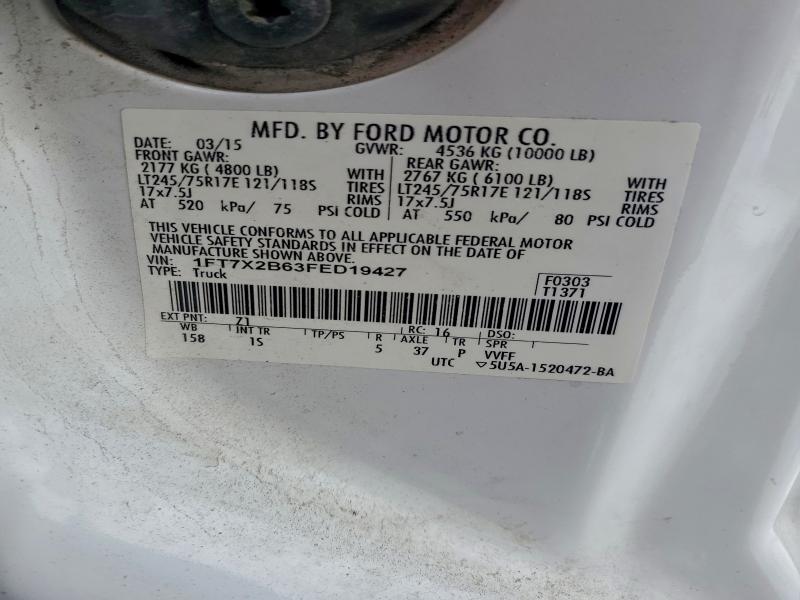 Aukcja sprzedaży 2015 Ford F250 Super, vin: 1FT7X2B63FED19427, numer aukcji: 98766415