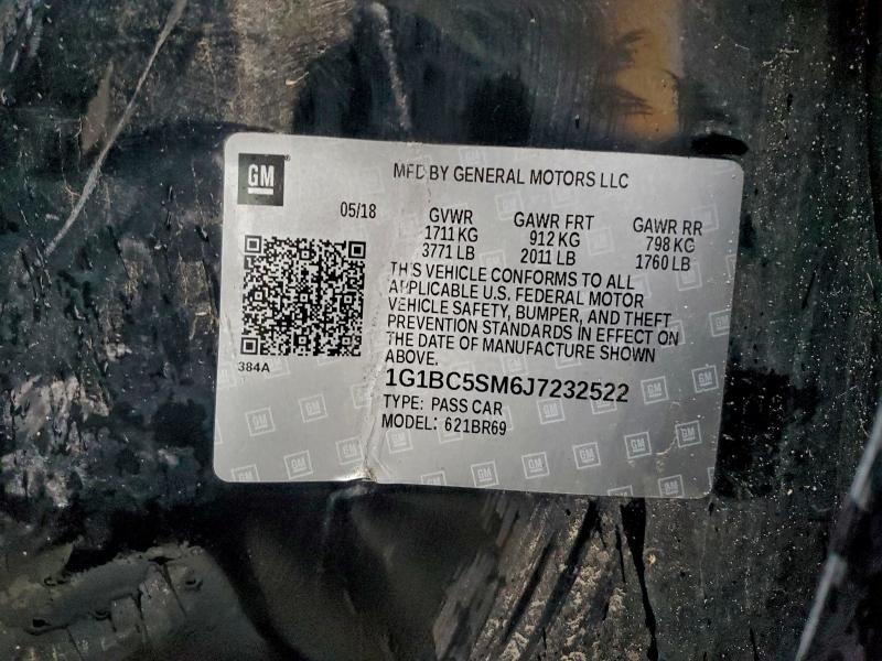 Продажа на аукционе авто 2018 Chevrolet Cruze, vin: 1G1BC5SM6J7232522, номер лота: 97957355