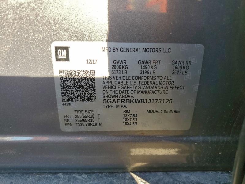 Продаж на аукціоні авто 2018 Buick Enclave, vin: 5GAERBKW8JJ173125, номер лоту: 97617685