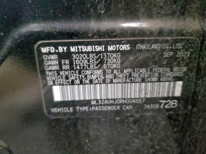 Продаж на аукціоні авто 2024 Mitsubishi Mirage, vin: ML32AUHJ0RH004657, номер лоту: 97462585