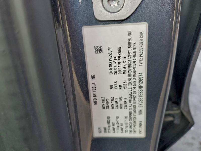 Aukcja sprzedaży 2022 Tesla Model 3, vin: 5YJ3E1EB3NF126974, numer aukcji: 96938065