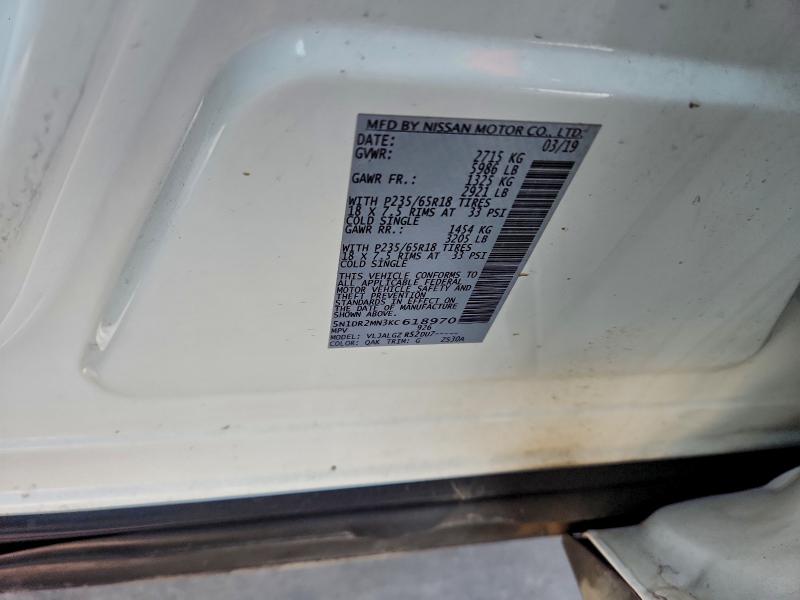 Aukcja sprzedaży 2019 Nissan Pathfinder, vin: 5N1DR2MN3KC618970, numer aukcji: 97880135
