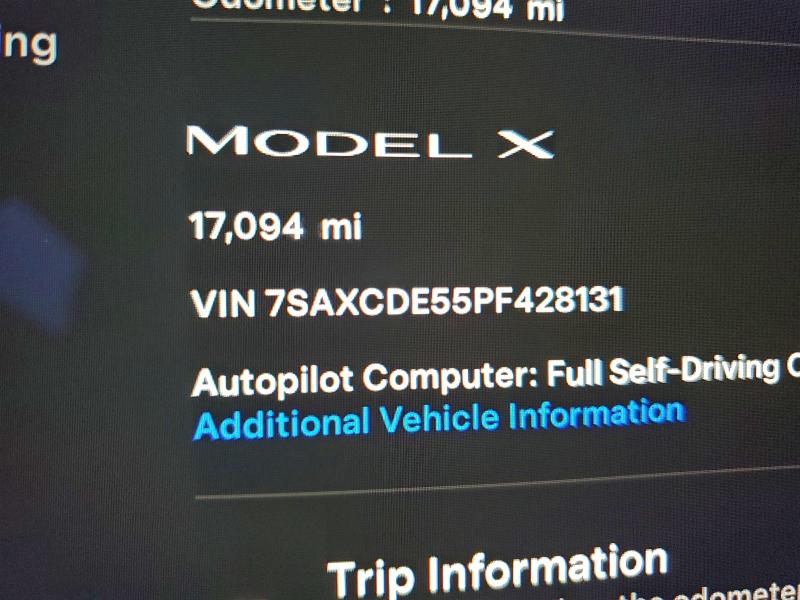 95965525 :رقم المزاد ، 7SAXCDE55PF428131 vin ، 2023 Tesla Model X مزاد بيع