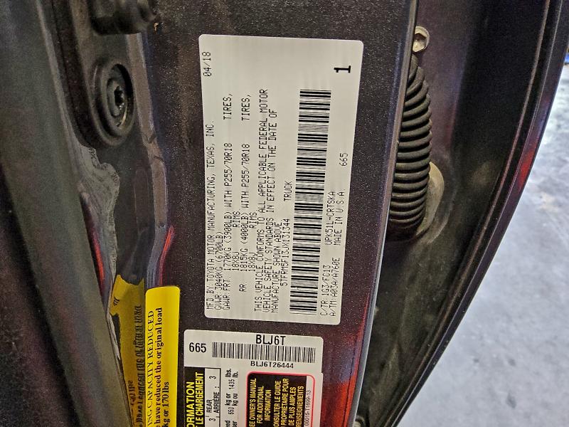 93184325 :رقم المزاد ، 5TFRM5F13JX131344 vin ، 2018 Toyota Tundra مزاد بيع