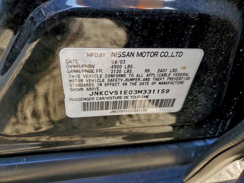 Aukcja sprzedaży 2003 Infiniti G35, vin: JNKCV51E03M331159, numer aukcji: 98239585