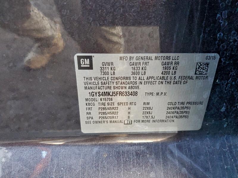Продажа на аукционе авто 2015 Cadillac Escalade, vin: 1GYS4MKJ5FR633408, номер лота: 97499845