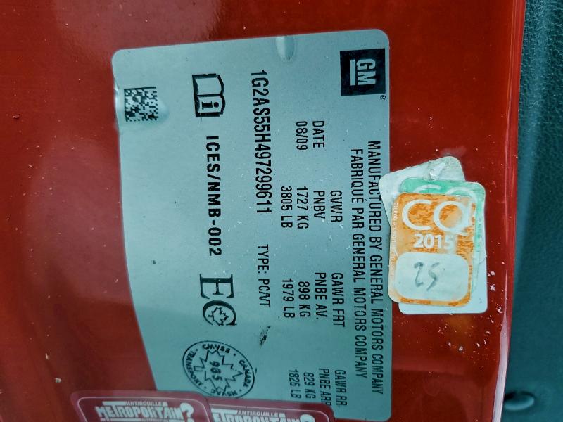 Продажа на аукционе авто 2009 Pontiac G5, vin: 1G2AS55H497299611, номер лота: 94959395