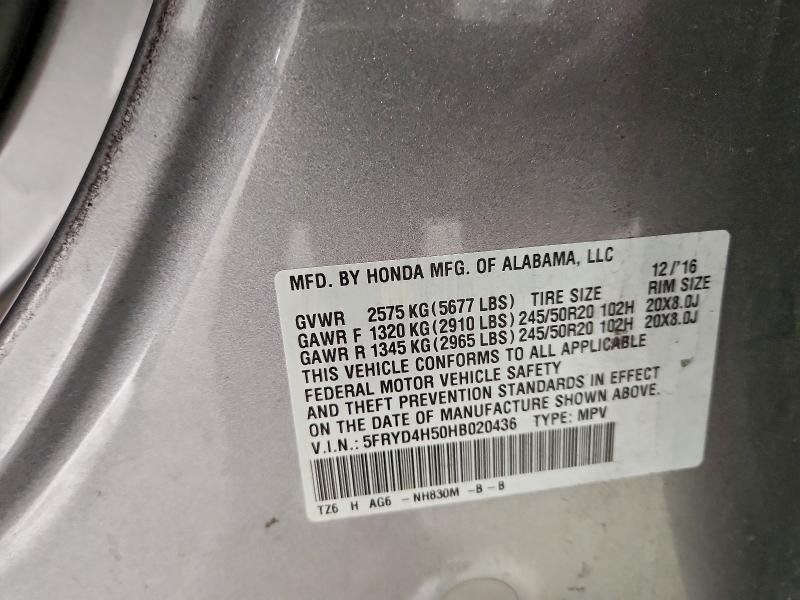 Aukcja sprzedaży 2017 Acura Mdx, vin: 5FRYD4H50HB020436, numer aukcji: 94696305