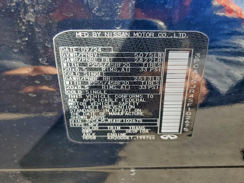 Aukcja sprzedaży 2025 Infiniti Qx55 Luxe, vin: 3PCAJ5JR4SF102675, numer aukcji: 97653345