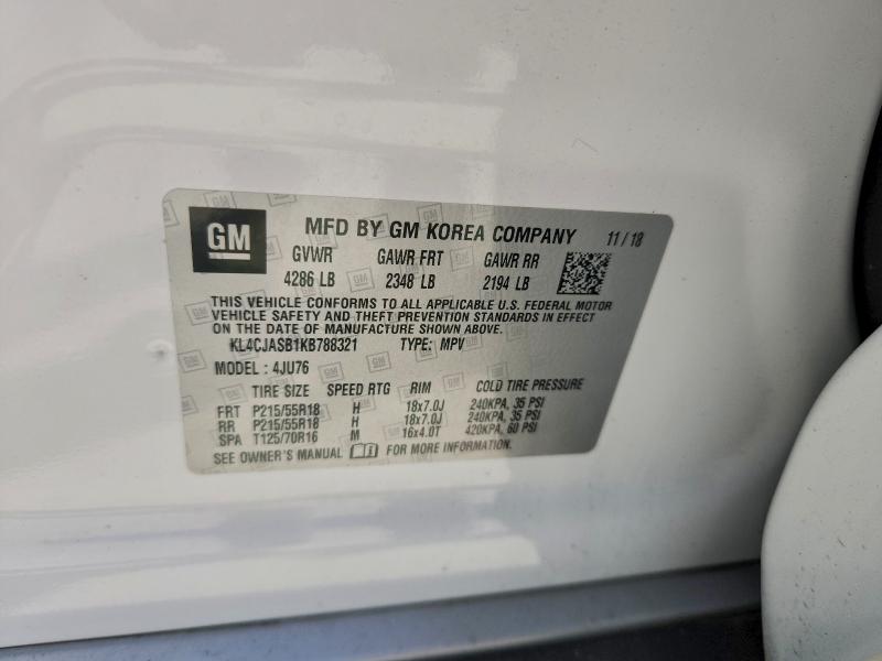 Aukcja sprzedaży 2019 Buick Encore, vin: KL4CJASB1KB788321, numer aukcji: 95479655