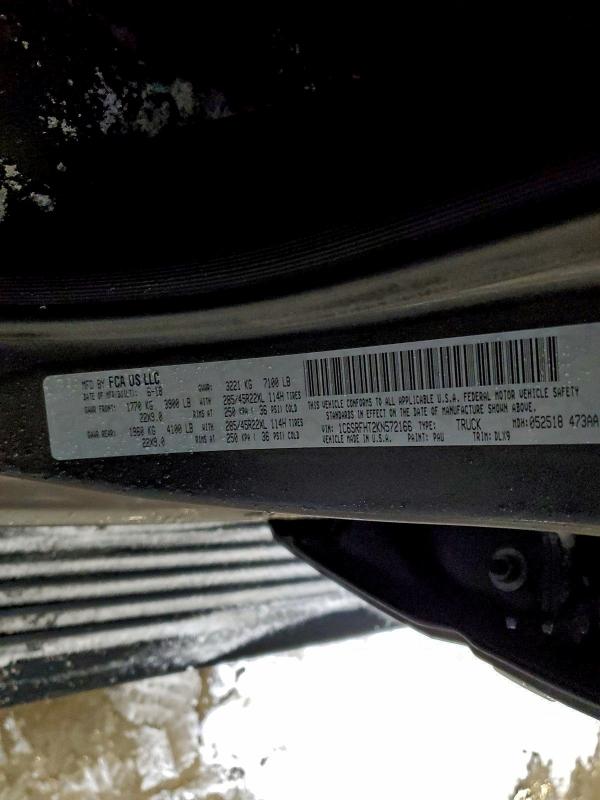 Aukcja sprzedaży 2019 Ram 1500, vin: 1C6SRFHT2KN572166, numer aukcji: 95114725