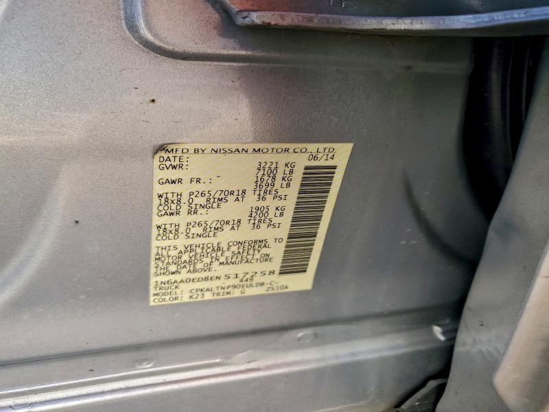 Продаж на аукціоні авто 2014 Niss Titan, vin: 1N6AA0ED8EN517258, номер лоту: 94917645