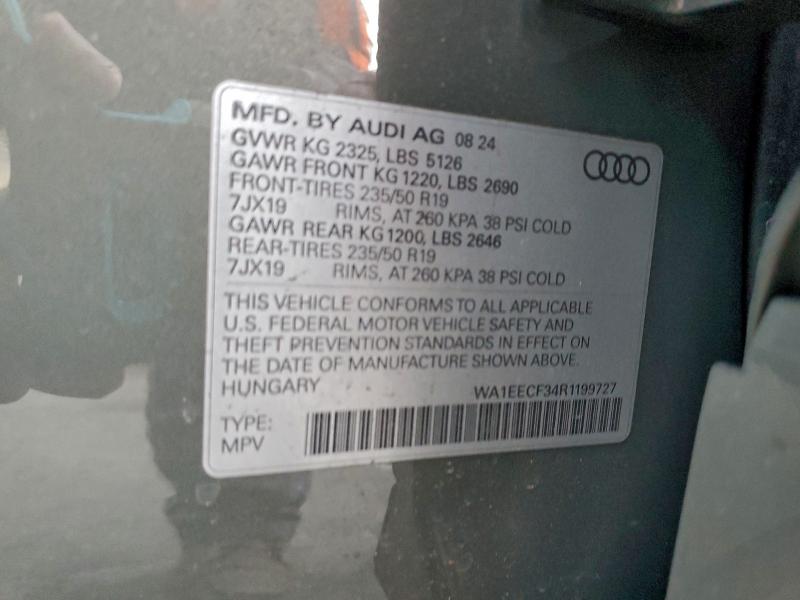 Продажа на аукционе авто 2024 Audi Q3, vin: WA1EECF34R1199727, номер лота: 95907995