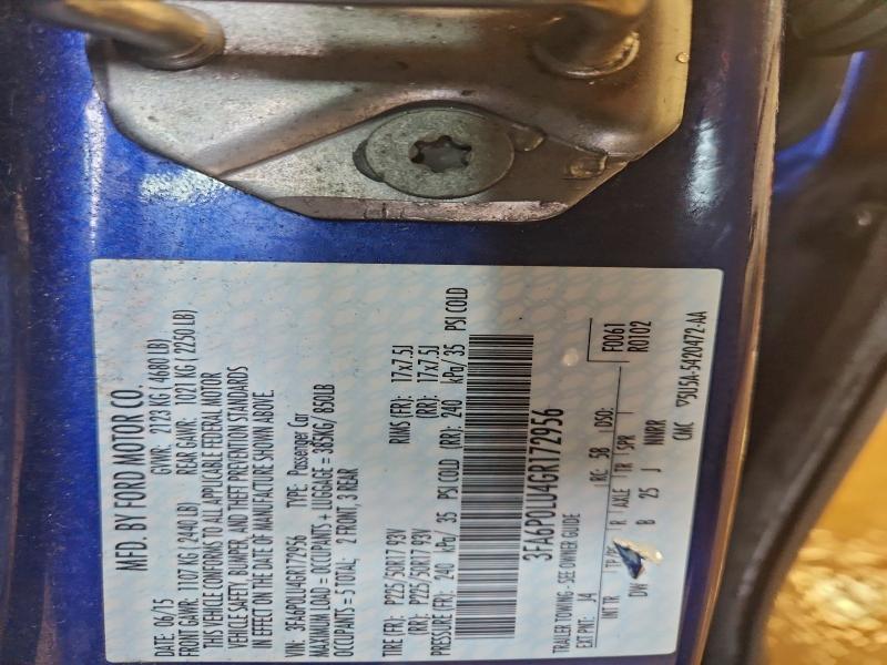 98388715 :رقم المزاد ، 3FA6P0LU4GR172956 vin ، 2016 Ford Fusion Se مزاد بيع