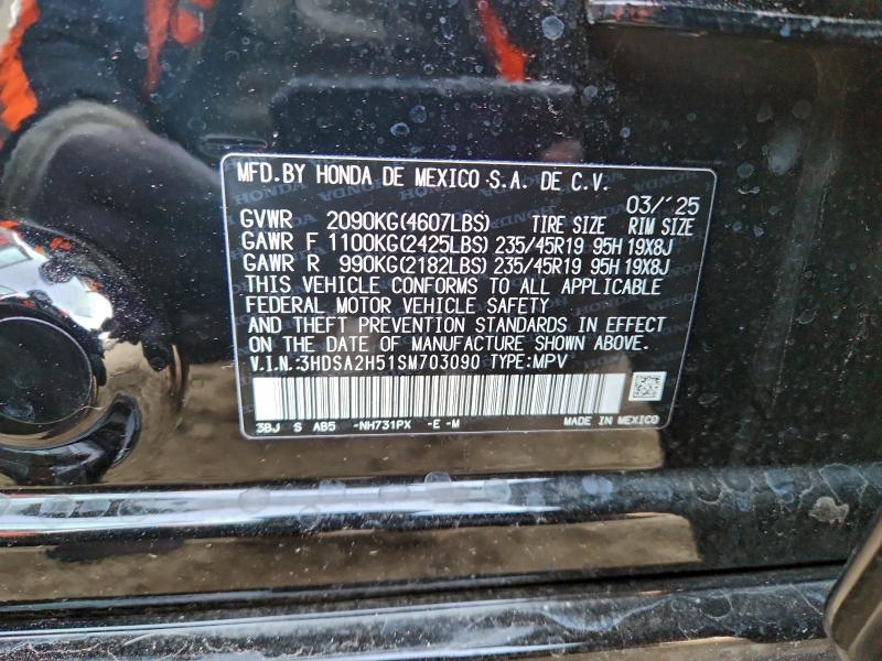 2025 Acura Adx მანქანა იყიდება აუქციონზე, vin: 3HDSA2H51SM703090, აუქციონის ნომერი: 96261795