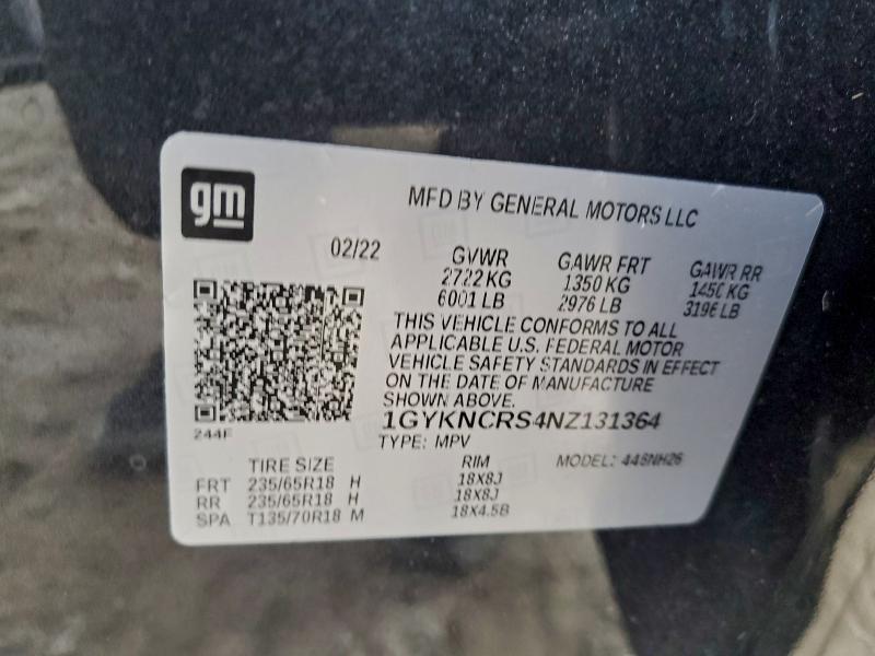 Aukcja sprzedaży 2022 Cadillac Xt5, vin: 1GYKNCRS4NZ131364, numer aukcji: 97715115