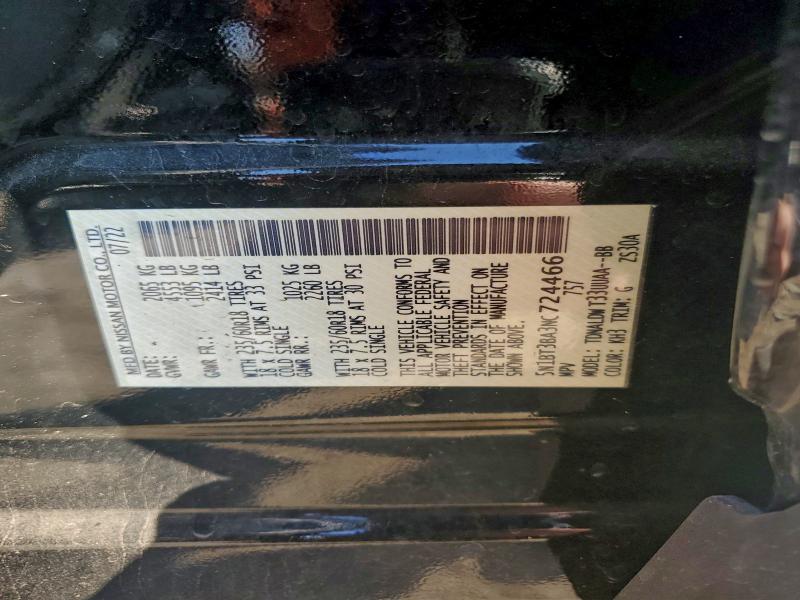 95855395 :رقم المزاد ، 5N1BT3BA3NC724466 vin ، 2022 Nissan Rogue مزاد بيع