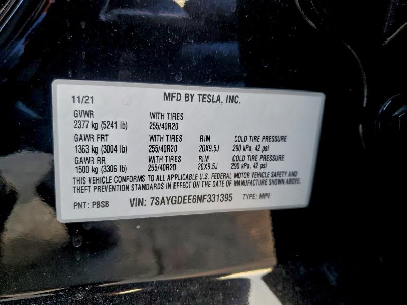 Продаж на аукціоні авто 2022 Tesla Model Y, vin: 7SAYGDEE6NF331395, номер лоту: 97769055