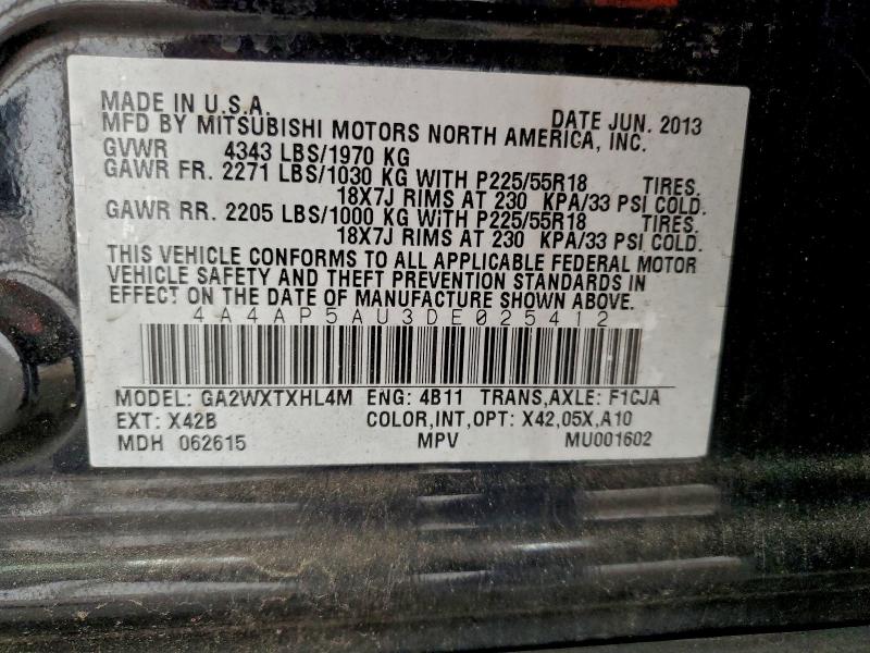 Aukcja sprzedaży 2013 Mitsubishi Outlander Sport, vin: 4A4AP5AU3DE025412, numer aukcji: 94580275