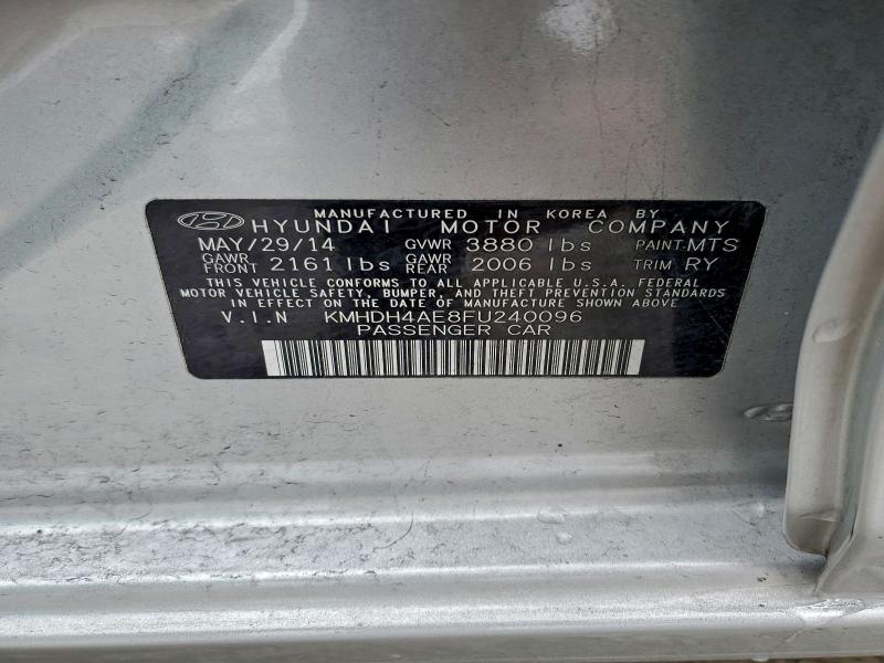 2015 Hyundai Elantra Se მანქანა იყიდება აუქციონზე, vin: KMHDH4AE8FU240096, აუქციონის ნომერი: 94525965