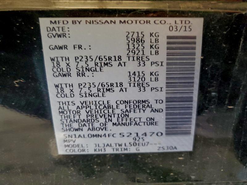Продажа на аукционе авто 2015 Infiniti Qx60, vin: 5N1AL0MN4FC521470, номер лота: 97880005
