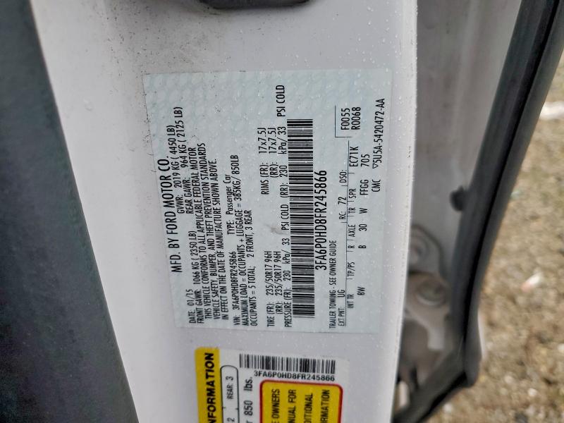 Продажа на аукционе авто 2015 Ford Fusion Se, vin: 3FA6P0HD8FR245866, номер лота: 97194505