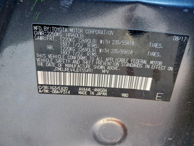 94187335 :رقم المزاد ، JTMDJREV4JD155491 vin ، 2018 Toyota Rav4 Hv مزاد بيع