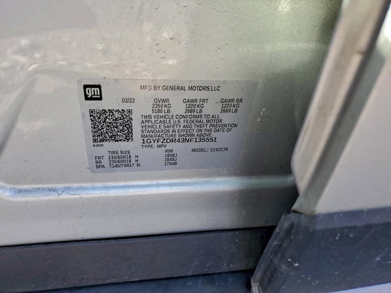 Продаж на аукціоні авто 2022 Cadillac Xt4 Premiu, vin: 1GYFZDR43NF135551, номер лоту: 97500925