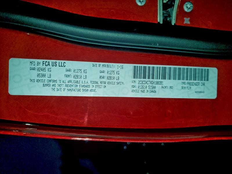 2016 Dodge Charger მანქანა იყიდება აუქციონზე, vin: 2C3CDXCTXGH188391, აუქციონის ნომერი: 97404975
