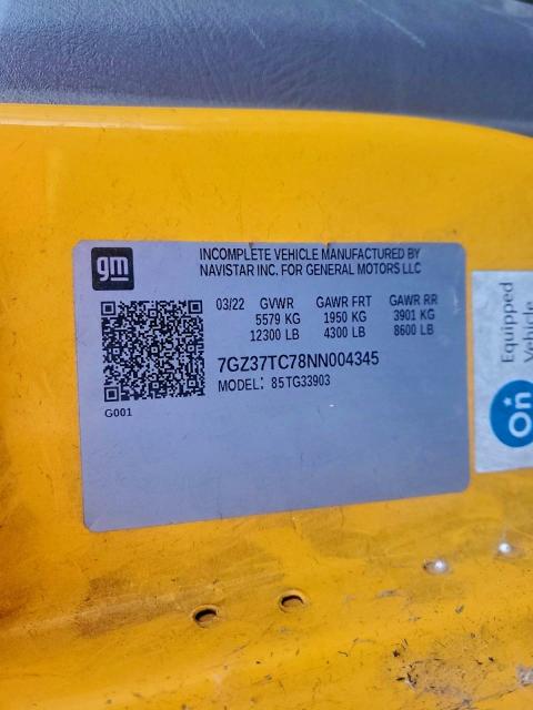 Aukcja sprzedaży 2022 Gmc Savana, vin: 7GZ37TC78NN004345, numer aukcji: 94041995