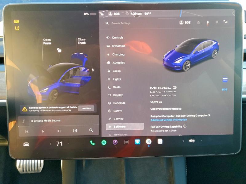 95962295 :رقم المزاد ، 5YJ3E1EB0NF106049 vin ، 2022 Tesla Model 3 مزاد بيع