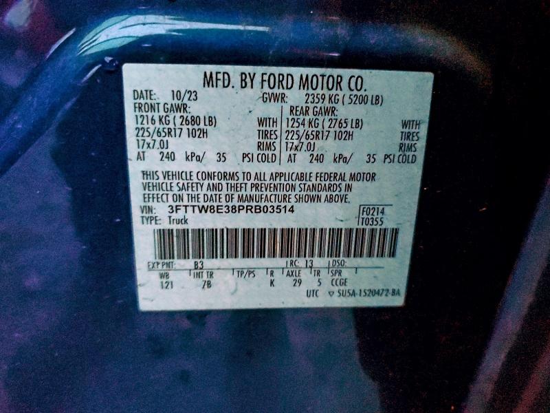 95115775 :رقم المزاد ، 3FTTW8E38PRB03514 vin ، 2023 Ford Maverick X مزاد بيع