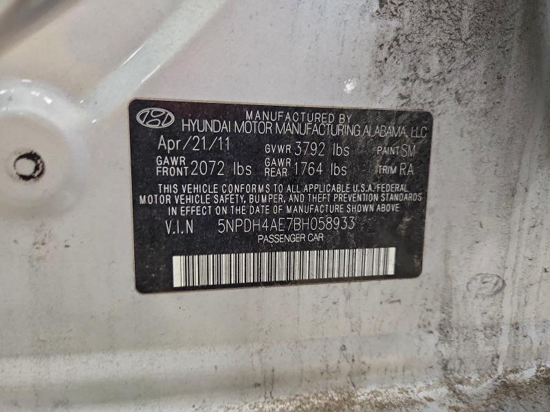 96828285 :رقم المزاد ، 5NPDH4AE7BH058933 vin ، 2011 Hyundai Elantra Gl مزاد بيع