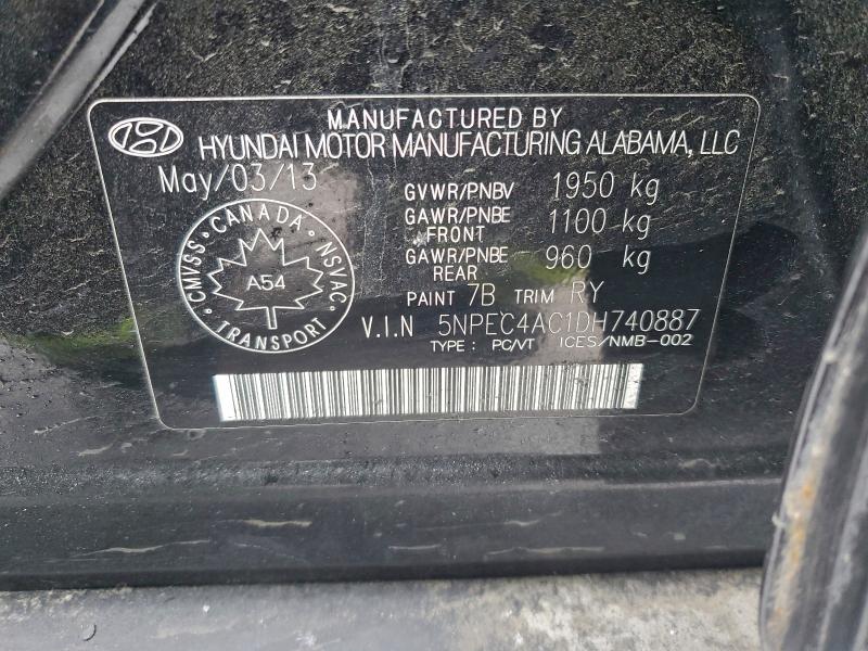 Продаж на аукціоні авто 2013 Hyundai Sonata, vin: 5NPEC4AC1DH740887, номер лоту: 96686785