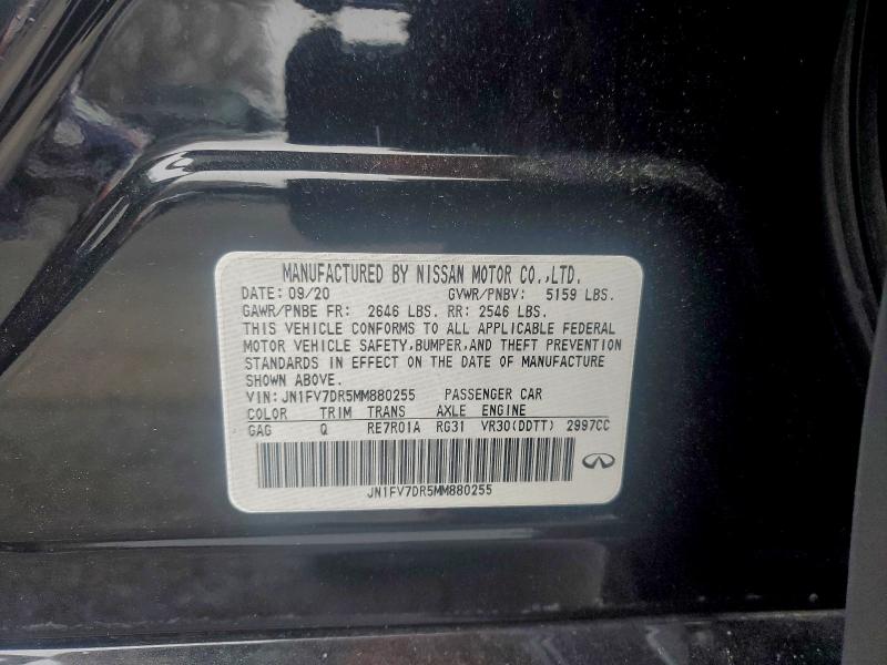 Aukcja sprzedaży 2021 Infiniti Q50, vin: JN1FV7DR5MM880255, numer aukcji: 94646965