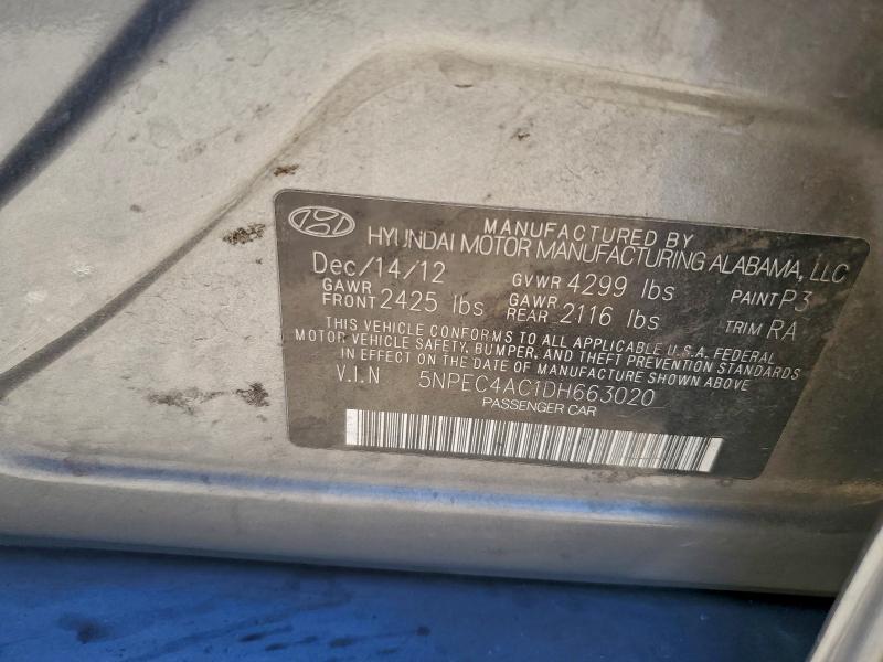 Продажа на аукционе авто 2013 Hyundai Sonata, vin: 5NPEC4AC1DH663020, номер лота: 96832735
