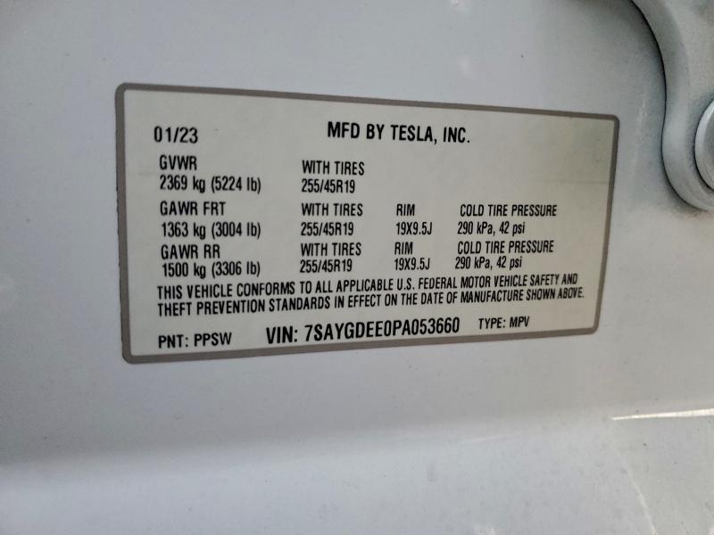 Aukcja sprzedaży 2023 Tesla Model Y, vin: 7SAYGDEE0PA053660, numer aukcji: 97344675