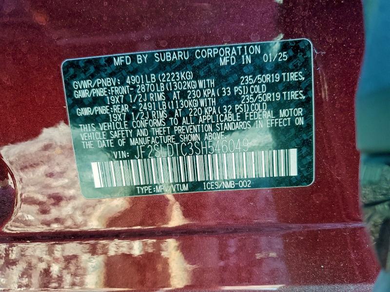 Продаж на аукціоні авто 2025 Subaru Forester, vin: JF2SLDTC3SH546049, номер лоту: 96921935