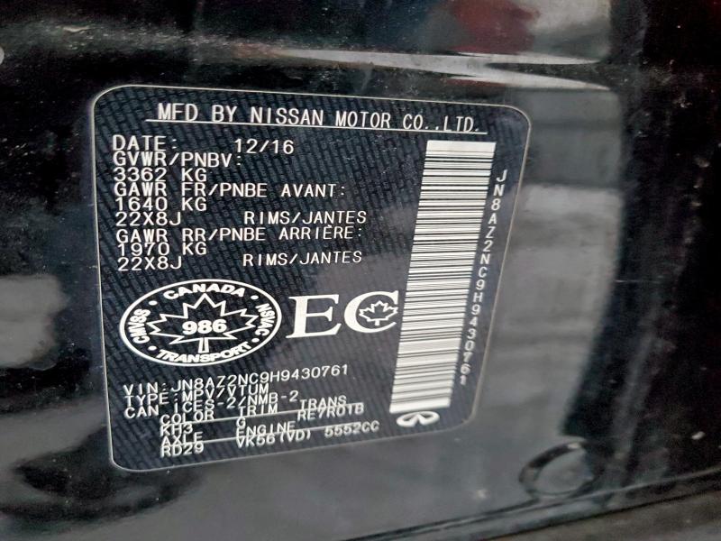 Auction sale of the 2017 Infiniti Qx80 Base, vin: JN8AZ2NC9H9430761, lot number: 96718495
