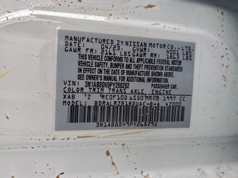 Aukcja sprzedaży 2023 Nissan Sentra, vin: 3N1AB8DV9PY268292, numer aukcji: 96842465