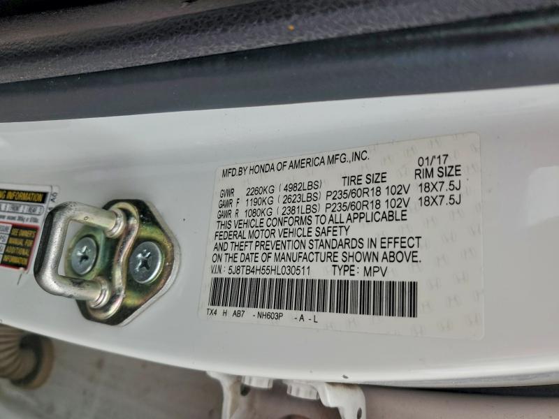 2017 Acura Rdx Techno მანქანა იყიდება აუქციონზე, vin: 5J8TB4H55HL030511, აუქციონის ნომერი: 98634555