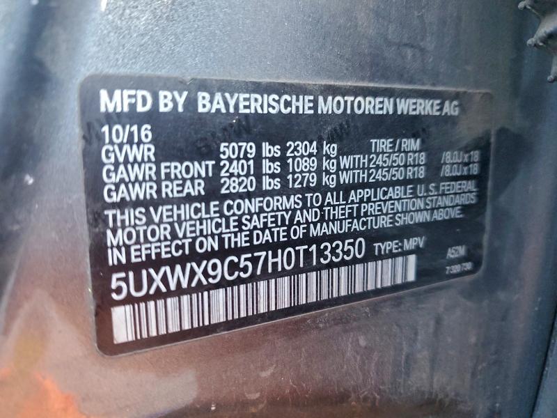 96991855 :رقم المزاد ، 5UXWX9C57H0T13350 vin ، 2017 Bmw X3 Xdrive2 مزاد بيع