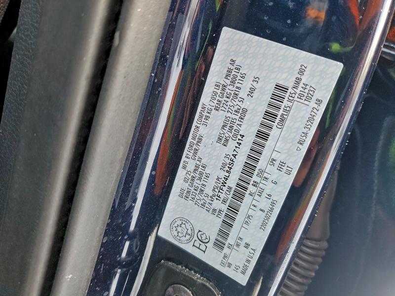 Aukcja sprzedaży 2025 Ford F150, vin: 1FTFW4L84SFA71414, numer aukcji: 96478635