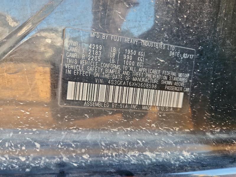 97336265 :رقم المزاد ، 4S3GKAT6XH3608598 vin ، 2017 Subaru Impreza مزاد بيع