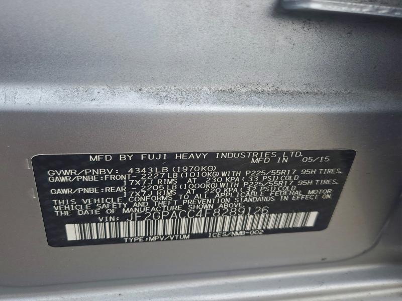 2015 Subaru Xv Crosstrek მანქანა იყიდება აუქციონზე, vin: JF2GPACC4F8289126, აუქციონის ნომერი: 96790655