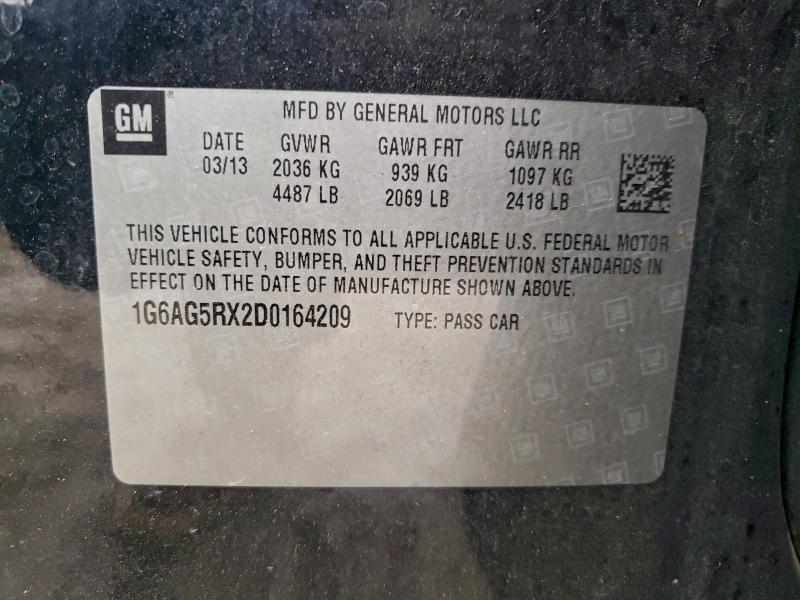 2013 Cadillac Ats მანქანა იყიდება აუქციონზე, vin: 1G6AG5RX2D0164209, აუქციონის ნომერი: 95178005