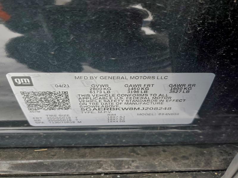 Aukcja sprzedaży 2021 Buick Enclave, vin: 5GAERBKW8MJ208248, numer aukcji: 94563245