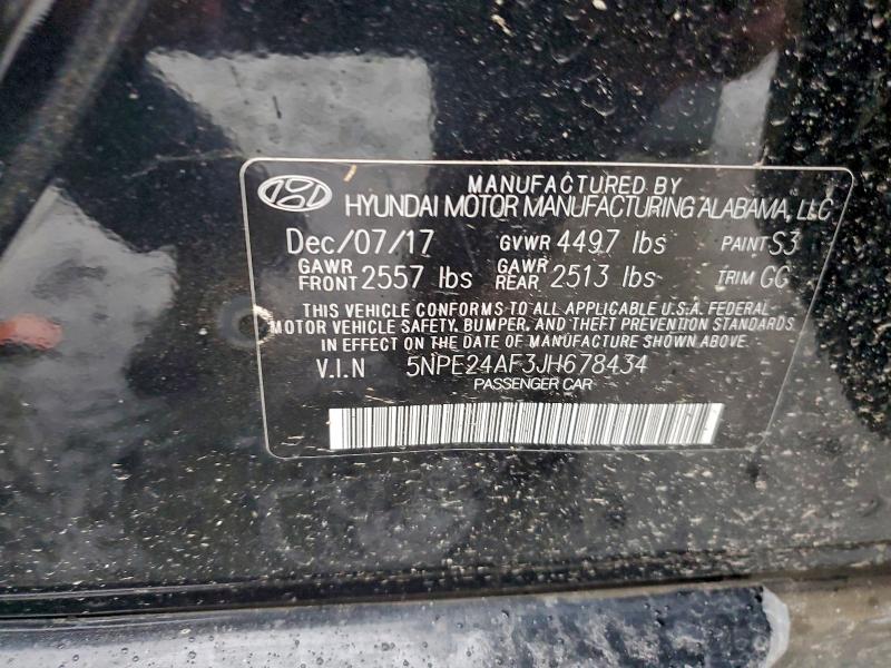94563885 :رقم المزاد ، 5NPE24AF3JH678434 vin ، 2018 Hyundai Sonata مزاد بيع