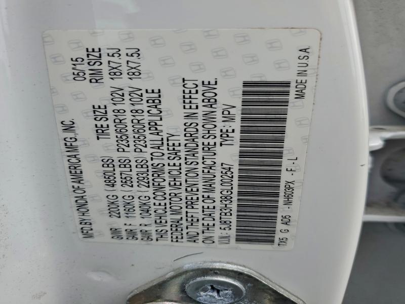 Aukcja sprzedaży 2016 Acura Rdx, vin: 5J8TB3H38GL002547, numer aukcji: 96817495