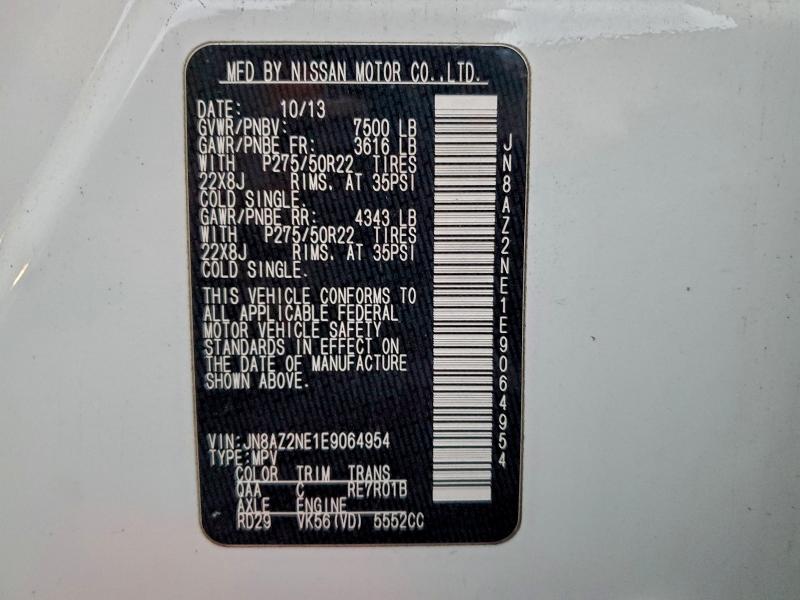 Продажа на аукционе авто 2014 Infiniti Qx80, vin: JN8AZ2NE1E9064954, номер лота: 96732975